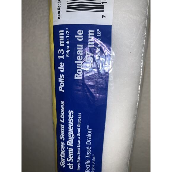 Purdy White Dove Dralon 18 in x 1/2 in Paint Roller Cover Semi Smooth Semi Rough - Picture 3 of 7